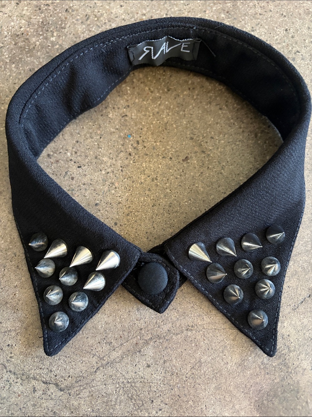 Black Studded Detachable Collar